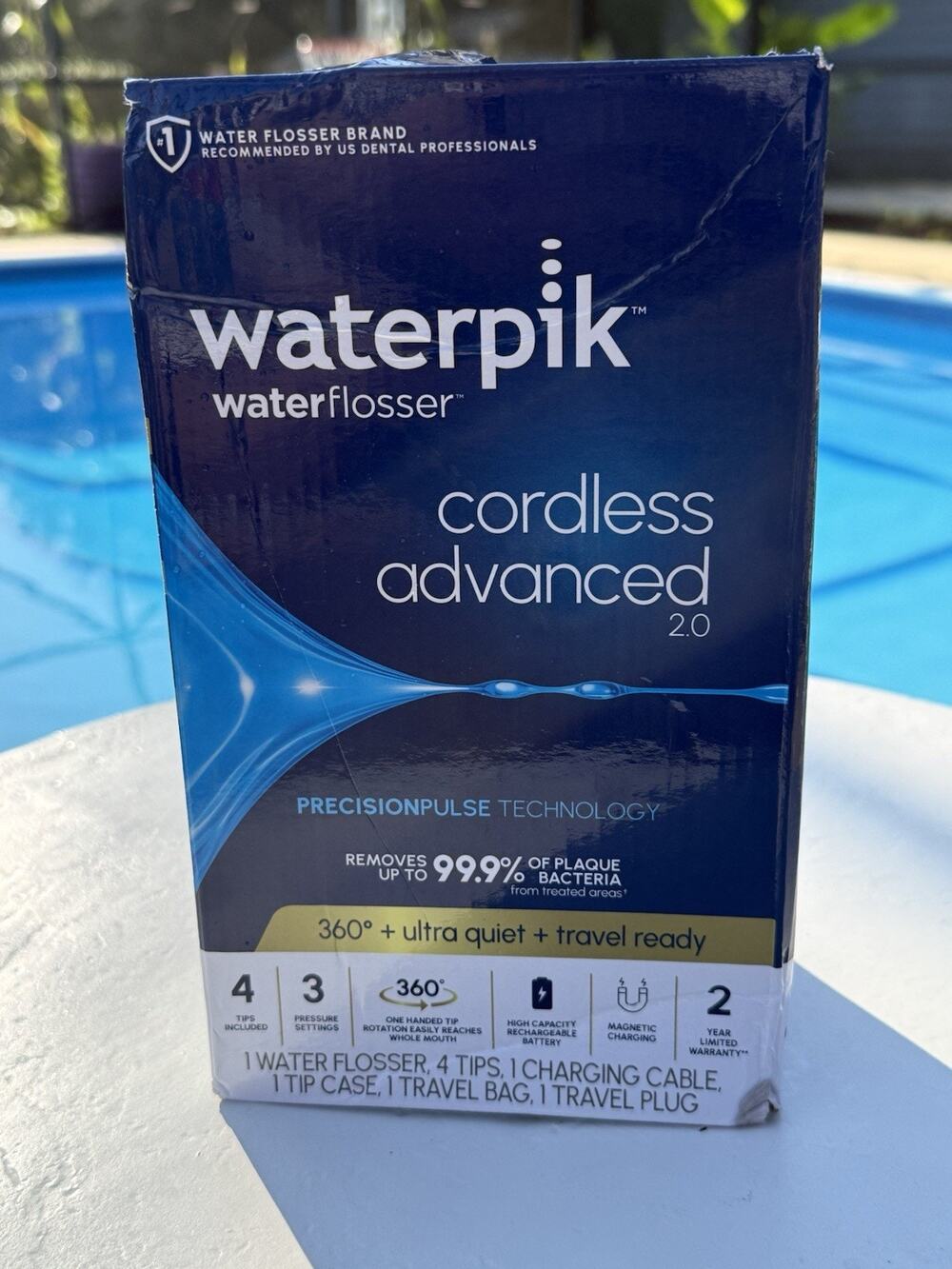 Waterpik Cordless Advanced 2.0 Water Flosser Teeth Portable WP-580 WHITE
